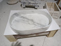 Handcrafted Carrara Marble Vessel Sink: Rounded Bathroom Basin