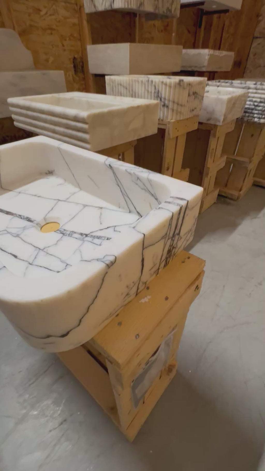 Handmade Natural Marble Sink: Modern Wall Mounted Washbasin